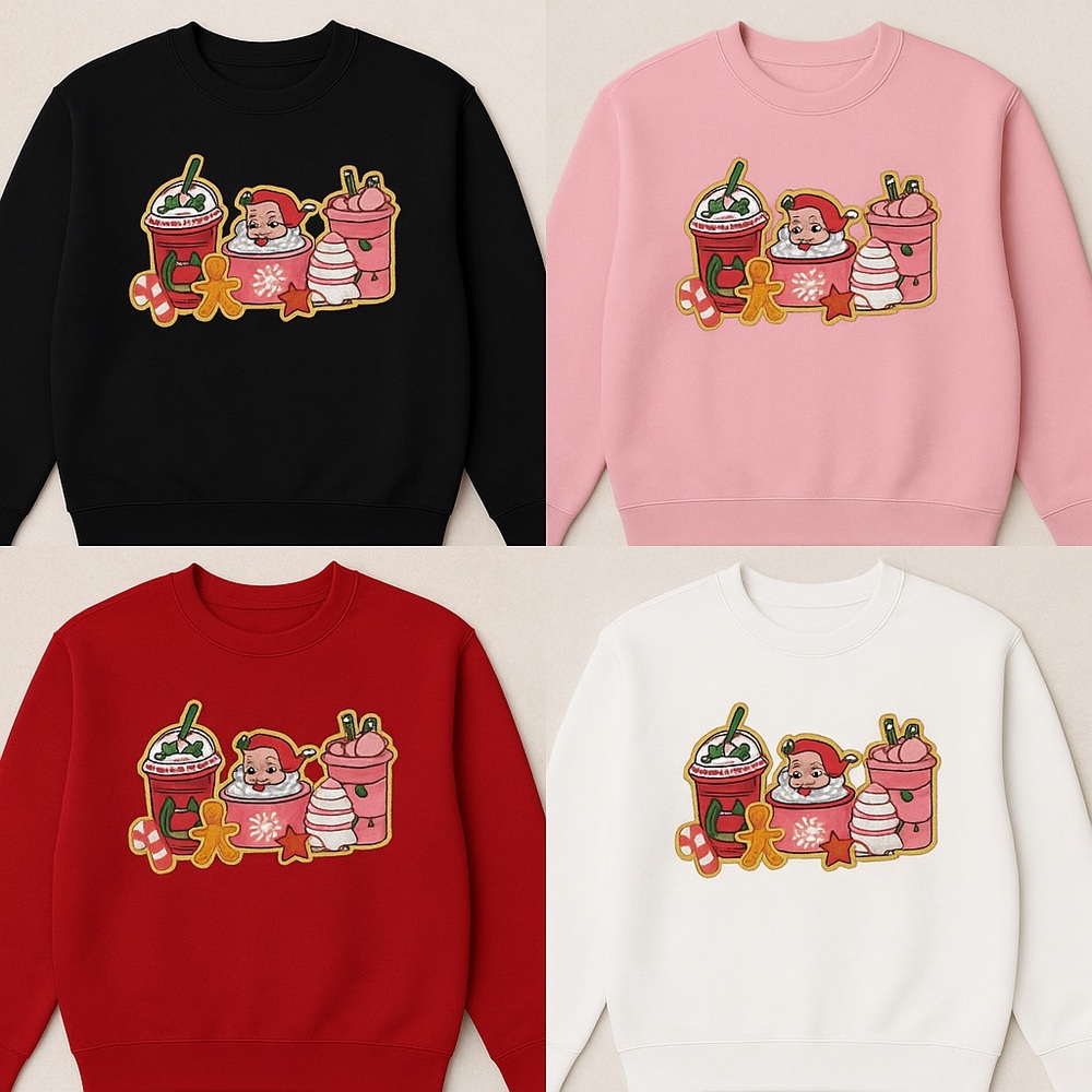 Gildan Women's Graphic Sweater - Black, Pink, Red, White